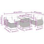 vidaXL Salon de jardin 9 Pièces avec coussins gris clair résine tressée