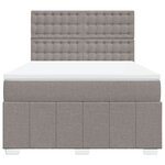 vidaXL Sommier à lattes de lit avec matelas Taupe 140x200 cm Tissu