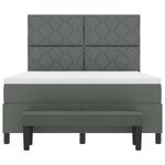 vidaXL Lit à ressorts avec matelas Gris foncé 140 x 200 cm tissu