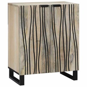 vidaXL Buffet Blanc 60 x 33 5 x 75 cm Bois de mangue massif