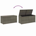 vidaXL Boîte de rangement de jardin gris 283L résine tressée