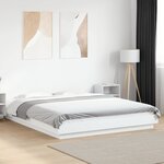 vidaXL Cadre de lit avec lumières LED blanc 150x200 cm