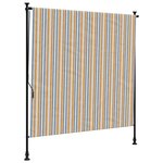 vidaXL Store roulant d'extérieur jaune et blanc 200x270 cm tissu acier