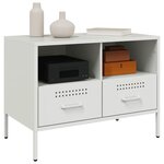 vidaXL Meubles TV 2 Pièces blanc 68x39x50 5 cm acier