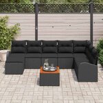 vidaXL Ensemble de canapé de jardin avec stockage 9 Pièces Noir polyrotin