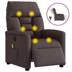 vidaXL Fauteuil de massage inclinable électrique Marron foncé Tissu