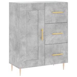 vidaXL Buffet gris béton 69 5x34x90 cm bois d'ingénierie