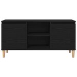Meuble TV vidaXL avec pieds en bois Noir Chêne 102x35x50 cm