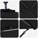 vidaXL Parasol banane à mât déporté Noir 294 x 294 x 248 cm