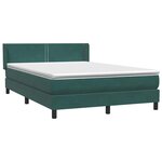 vidaXL Sommier à lattes de lit et matelas vert foncé 140x210cm velours