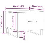 vidaXL Table basse blanc 50x50x40 cm bois d'ingénierie
