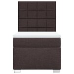 vidaXL Sommier à lattes de lit avec matelas Marron foncé 90x200 cm