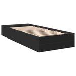 vidaXL Cadre de lit noir 90x190 cm bois d'ingénierie