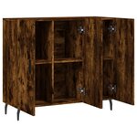 vidaXL Buffet chêne fumé 90x34x80 cm bois d'ingénierie