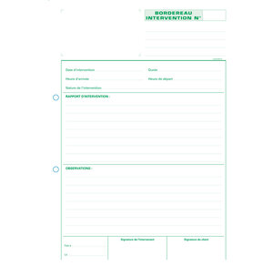Manifolds Rapports d'intervention 29 7x21cm - 50 feuillets autocopiants - Blanc EXACOMPTA