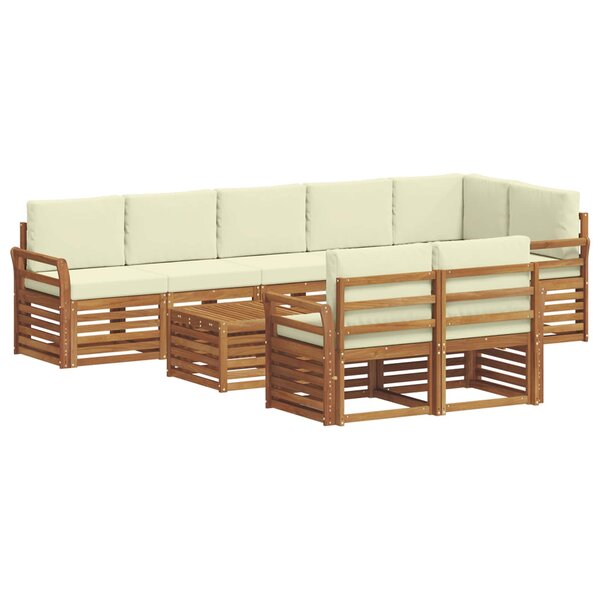 vidaXL Ensembles de canapés avec coussin 9 Pièces Naturel et Crème