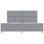 vidaXL Cadre de lit avec tête de lit Gris clair 200 x 200 cm tissu