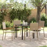 vidaXL Ensemble de salle à manger pour jardin 5 Pièces Beige Poly rotin