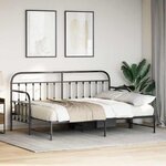 vidaXL Cadre de lit de jour Noir 80 x 200 cm Acier enduit de poudre