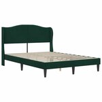 vidaXL Cadre de lit avec tête de lit Vert foncé 120 x 200 cm Velours