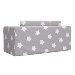vidaXL Canapé-lit enfant 2 places gris clair étoiles peluche douce