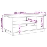 vidaXL Table basse vieux bois 102x55x43 cm bois d'ingénierie
