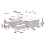vidaXL Ensemble de canapé de jardin 12 Pièces Noir polyrotin