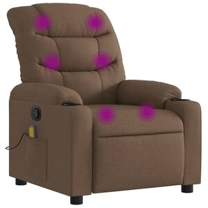 vidaXL Fauteuil de massage inclinable Marron Tissu