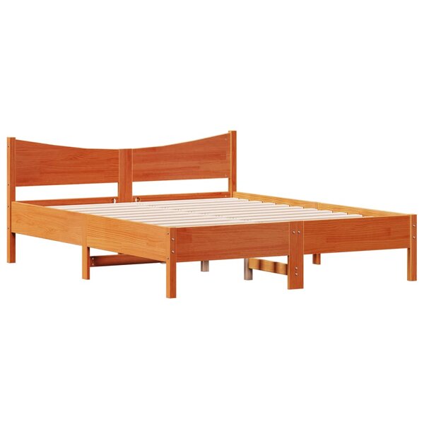 vidaXL Cadre de lit sans matelas cire marron 150x200cm bois pin massif