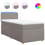 vidaXL Sommier à lattes de lit avec matelas Taupe 90x200 cm Tissu