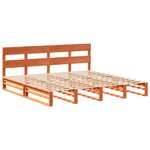 vidaXL Cadre de lit sans matelas cire marron 200x200cm bois pin massif