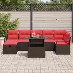 vidaXL Ensemble de canapé de jardin 8 Pièces Marron Poly rotin