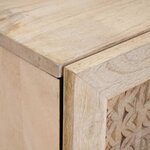 vidaXL Table de chevet Beige 40 x 33 x 46 cm bois de manguier massif