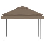 vidaXL Belvédère et double toits étentus 3x3x2 75 m Taupe 180g/m²