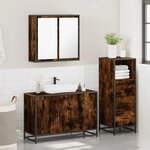 vidaXL Ensemble de meubles de salle de bain 3 Pièces Chêne fumé