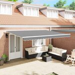 vidaXL Auvent Blanc 4 5 × 3 m Métal
