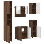 vidaXL Ensemble de mobilier de salle de bain 5 Pièces Chêne marron