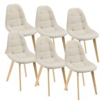 Lot de 6 chaises de salle à manger 86 x 53 x 47 cm beige 03_0006785