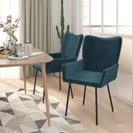 vidaXL Chaises à manger lot de 2 Bleu Velours