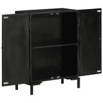 vidaXL Buffet noir 55x30x77 cm bois massif de manguier et fer