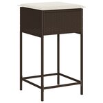 vidaXL Ensemble de bar de jardin avec coussins 7 Pièces marron poly rotin