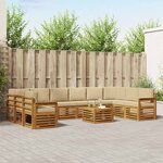vidaXL Ensemble de canapés d'extérieur 11 Pièces Naturel et Beige