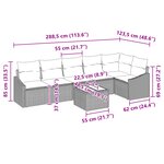 vidaXL Ensemble de 7 pièces de canapé de jardin avec coussins en rotin brun
