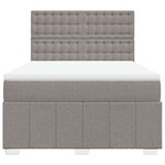 vidaXL Sommier à lattes de lit avec matelas Taupe 160x200 cm Tissu