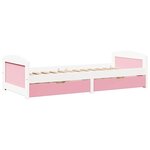vidaXL Lit de jour et 2 tiroirs sans matelas IRUN blanc rose 90x200 cm