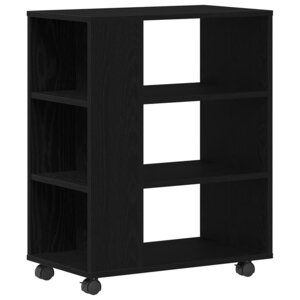 vidaXL Armoire de rangement avec roue Chêne noir 60 x 35 x 75 cm