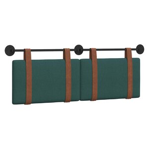 vidaXL Tête de lit suspendue Uni Vert foncé 130 x 55 x 5 cm PU antique