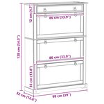 vidaXL Cabinet à chaussures Corona Blanc 99 x 32 x 138 cm Pin massif