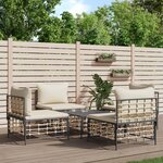 vidaXL Salon de jardin 5 Pièces avec coussins anthracite résine tressée