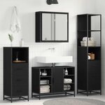 vidaXL Ensemble de mobilier de salle de bain 3 Pièces Chêne noir